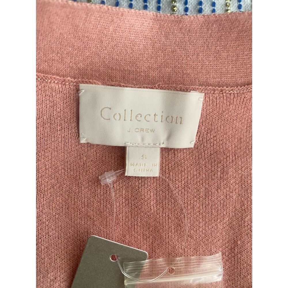 J. Crew Collection Long Cardigan Double Knit Lurex Pink Size Small NWT - Picture 9 of 16